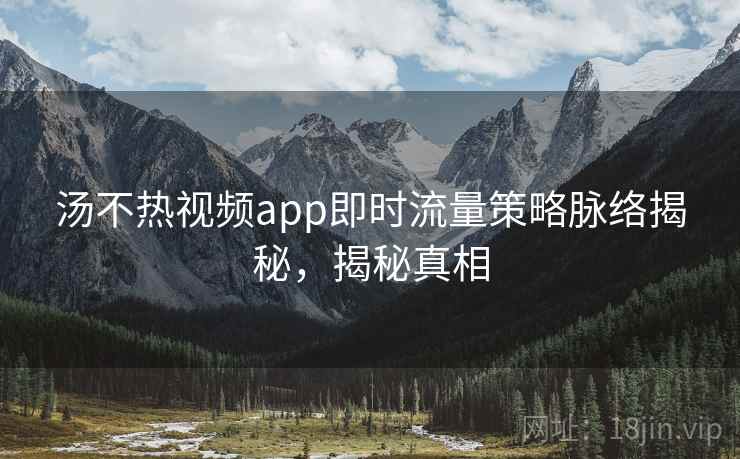 汤不热视频app即时流量策略脉络揭秘,揭秘真相 汤不热视频app即时流量策略脉络揭秘,揭秘真相
